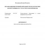 Организация внеурочной деятельности по математике для обучающихся 6-7 классов сельской школы