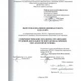 Совершенствование механизма организации трудовой деятельности мигрантов на примере ООО "Золотой Источник"