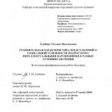 Сравнительная характеристика представлений о социальной успешности подростков с интеллектуальными нарушениями в разных условиях обучения