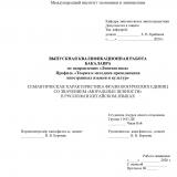Семантическая характеристика фразеологических единиц со значением "моральные ценности" в русском и китайском языках
