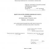 Организация коммерческой деятельности на рынке потребительских товаров