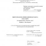 Стратегическое планирование коммерческой деятельности предприятия