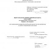 Организация коммерческой деятельности предприятия в сфере розничной торговли