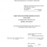 Организация коммерческой деятельности на рынке туристических услуг