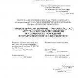 Уровень шума на некоторых рабочих местах автотранспортных предприятий и медицинских учреждений в городах Иркутск и Усолье-Сибирское