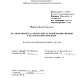 Организация педагогических условий социализации студенческой молодежи