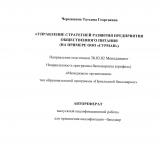 Управление стратегией развития предприятия общественного питания (на примере ООО "Гурман")