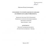 Управление стратегией развития организации (на примере ООО "БайкСтройКомфорт")