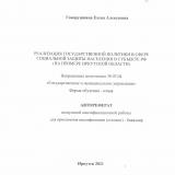 Реализация государственной политики в сфере социальной защиты населения в субъекте РФ (на примере Иркутской области)