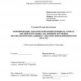 Формирование лексической компетенции на уроках английского языка (на примере изучения фразеологических единиц с лексическим компонентом health)