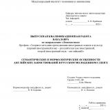 Семантические и морфологические особенности английских заимствований в русском молодежном сленге