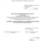 Освоение заимствованной гастрономической лексики в русском и китайском языках