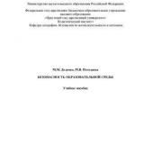 Безопасность образовательной среды