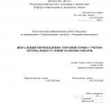 Визуальный мерчендайзинг торговой точки с учетом оптимальных условий хранения товаров