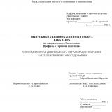 Экономическая деятельность организации на рынке сантехнического оборудования