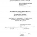 Экономическая эффективность коммерческой деятельности организации на рынке медицинских товаров