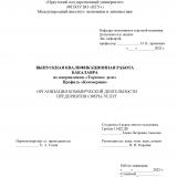 Организация коммерческой деятельности предприятия сферы услуг