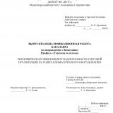 Экономическая эффективность деятельности торговой организации на рынке климатического оборудования