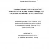 Профилактика и коррекция девиантного поведения подростков  в условиях стационарного учреждения (российский и региональный опыт)