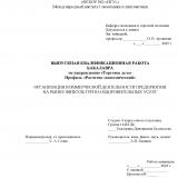 Организация коммерческой деятельности предприятия на рынке физкультурно-оздоровительных услуг