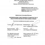 Формирование ответственного родительства в педагогически несостоятельных семьях