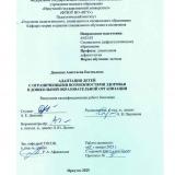 Адаптация детей с ограниченными возможностями здоровья в дошкольной образовательной организации