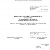 Оценка экономической эффективности предприятия на региональном рынке