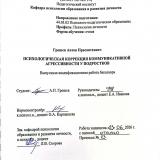 Психологическая коррекция коммуникативной агрессии у подростков