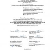 Организационно-методическое обеспечение преподавания дисциплины "Экономические и правовые основы профессиональной деятельности" в Иркутском техникуме индустрии питания