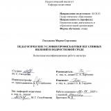 Педагогические условия профилактики негативных явлений в подростковой среде