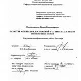 Развитие мотивации достижений у старшеклассников из неполных семей