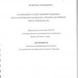 Реализация государственной поддержки металлургического комплекса региона (на примере Иркутской области)