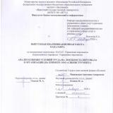 Анализ влияния условий труда на лояльность персонала в организации (на примере ООО "Сибинструмент")