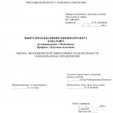 Оценка экономической эффективности деятельности хлебопекарного предприятия