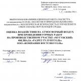Оценка воздействия на атмосферный воздух при проведении горных работ на производственном участке "Мугунский" филиала "Разрез Тулунуголь" ООО "Компания Востсибуголь"