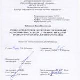 Учебно-методическое обеспечение дисциплины "Компьютерные сети" для студентов учреждений среднего профессионального образования