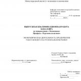 Экономическая деятельность предприятия работающего на региональном рынке