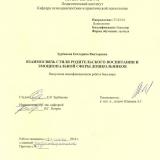Взаимосвязь стиля родительского воспитания и эмоциональной сферы дошкольников